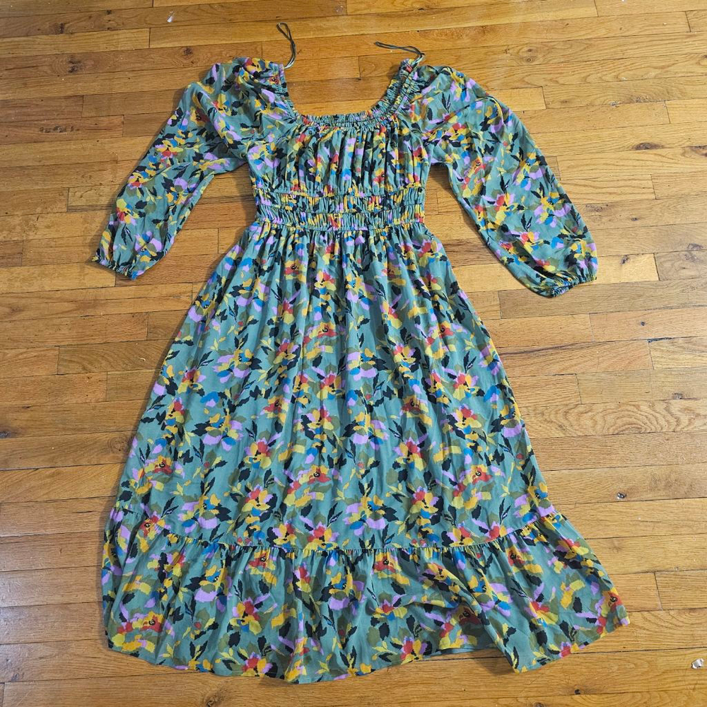 Jopra Floral Maxi Dress Green Medium